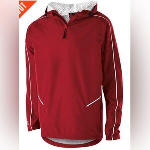 Red Hooded Windbreaker Jacket